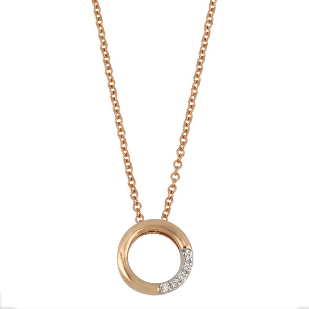 Bony Levy 18K Rose Gold Diamond Circle Necklace